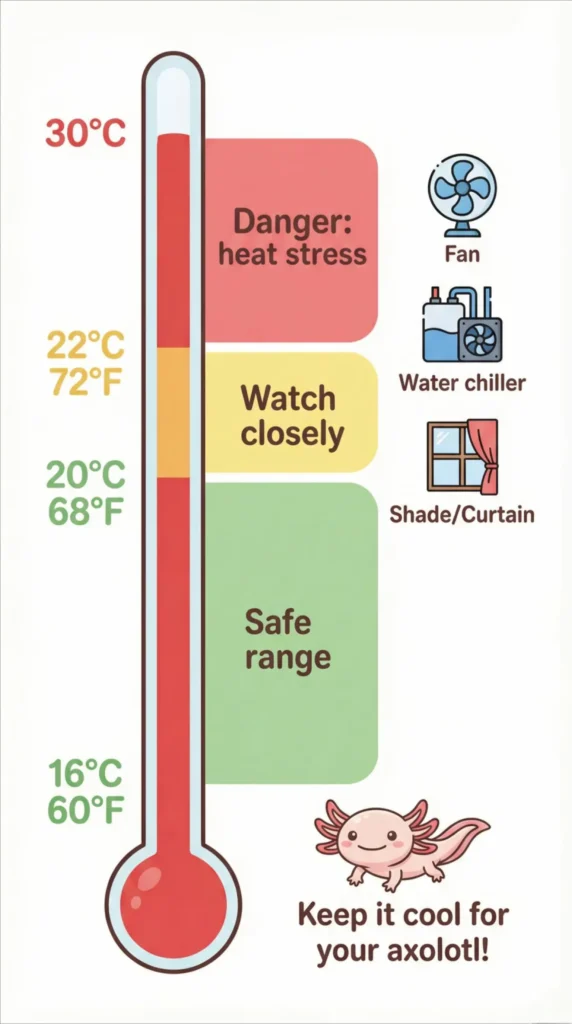 Axolotl Water Temperature: Heating and Cooling Tips