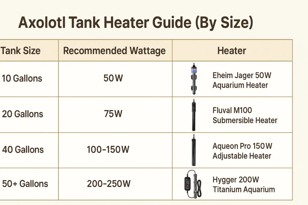 Axolotl Tank Heater Guide (By Size)