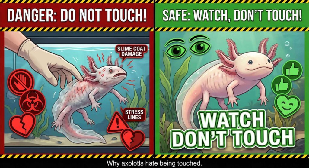 Do axolotls like to be touched?