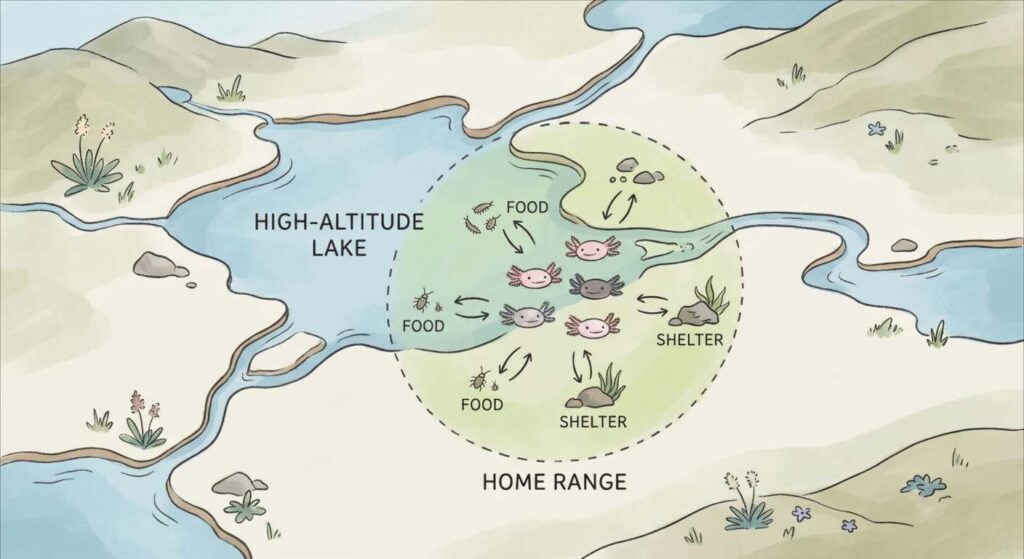 Axolotl Migration in the Wild