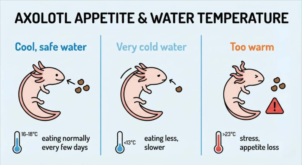 Does Temperature Affect Axolotl Eating?